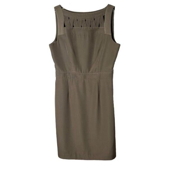 Banana Republic Women's Sheath Dress 6 Teak Brown Sleeveless Caged Knee Length - Picture 2 of 10